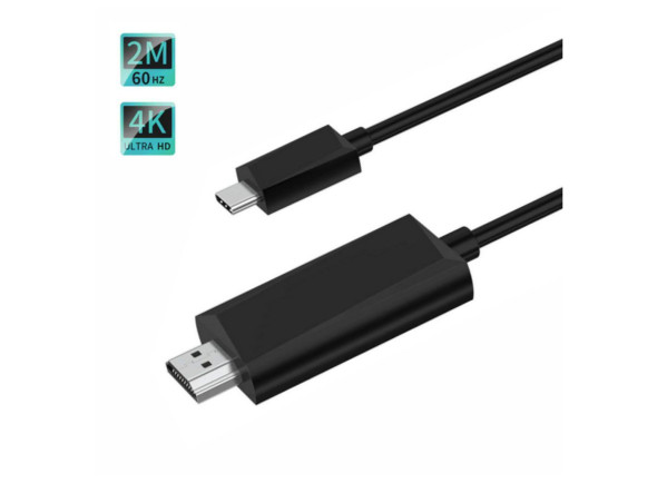 Choetech Cabo HDMI Macho / USB-C Macho Preto 4K 2m Choetech Cabo HDMI Macho / USB-C Macho Preto 4K 2m